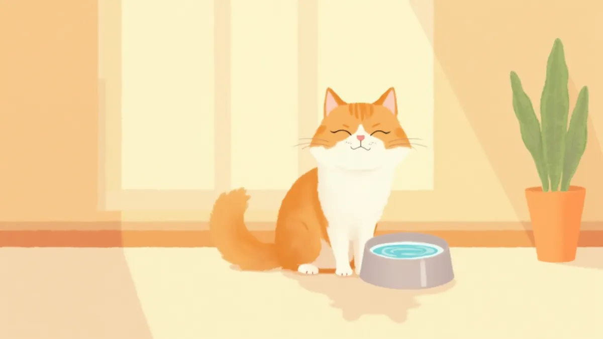 물그릇 옆에 앉아 있는 페르시안 고양이