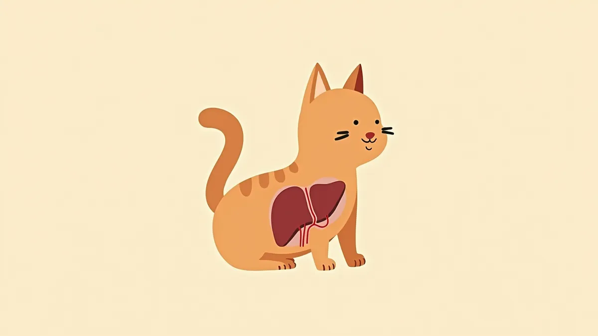 고양이 간과 문맥혈관의 정상과 비정상 경로를 비교한 해부도