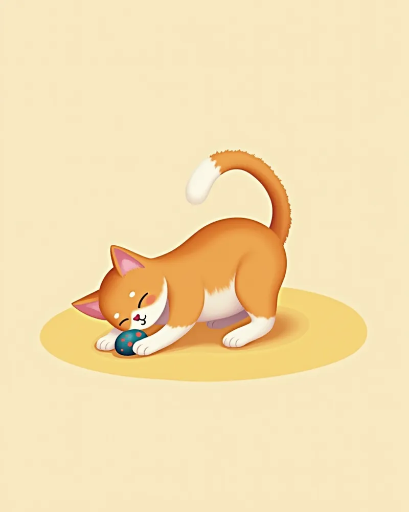 수술 회복 후 활기찬 고양이