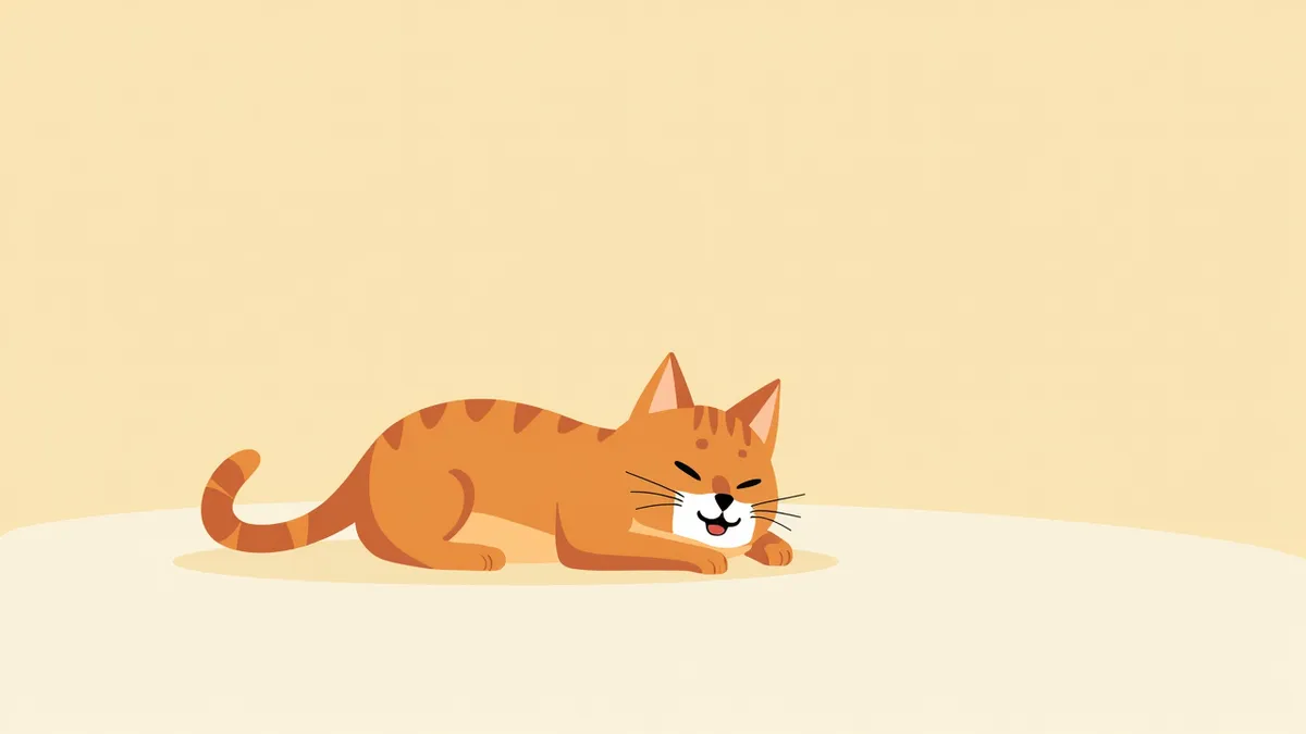 고양이 발치 후 회복 중, 부드러운 베개 위에 누워 있음