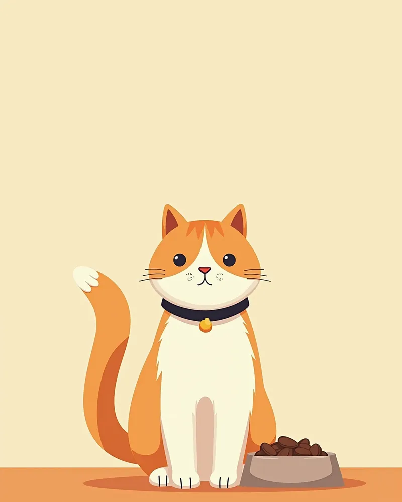 고양이 에리자베스 목걸이 착용, 부드러운 음식 그릇 옆에 있음