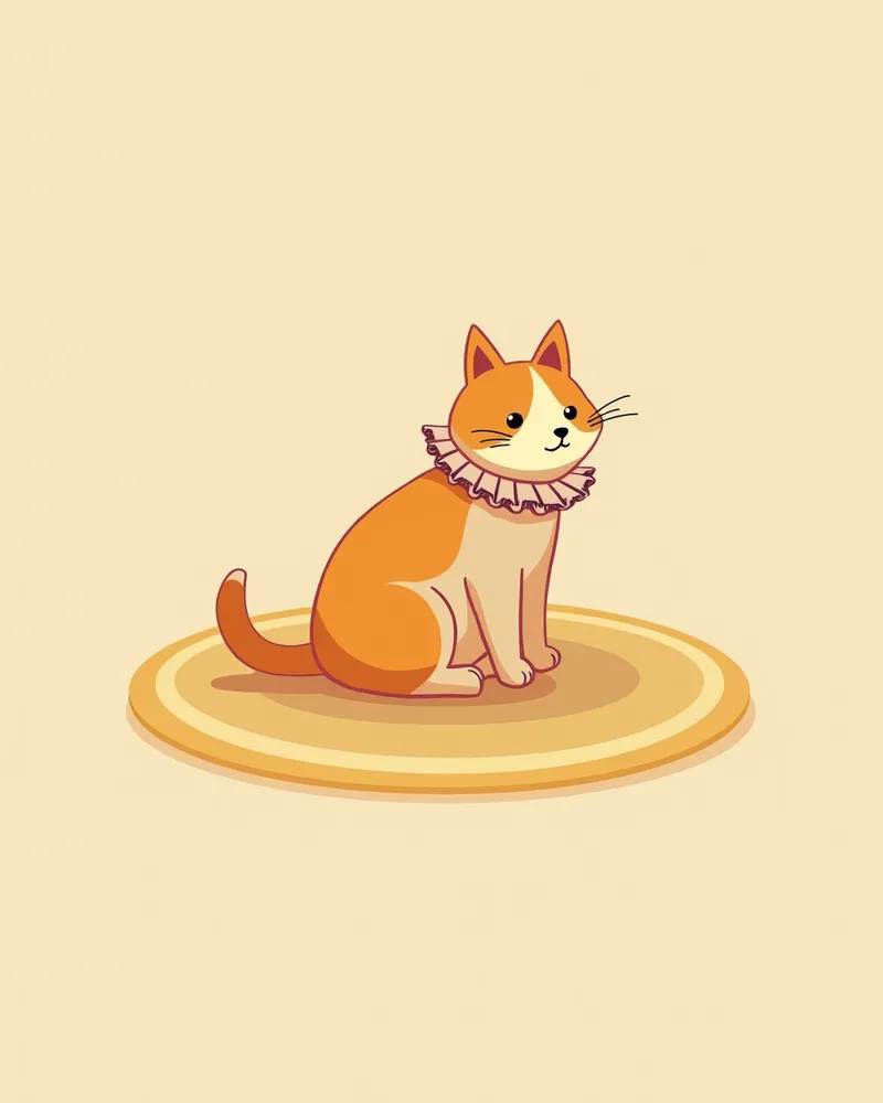 고양이 에리자베스 목걸이 착용 중, 약간 불편해 보이지만 안전함