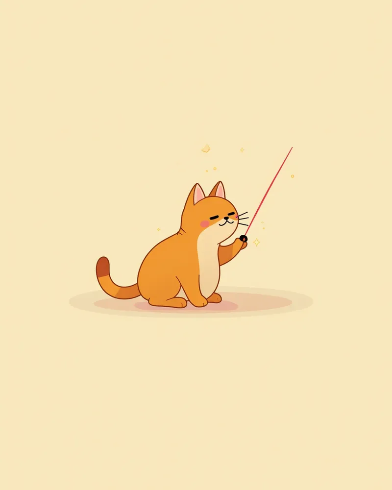 고양이가 레이저 포인터로 놀고 있는 장면