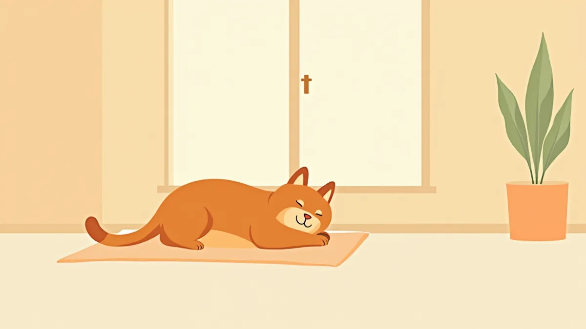 수술 후 집에서 회복 중인 고양이
