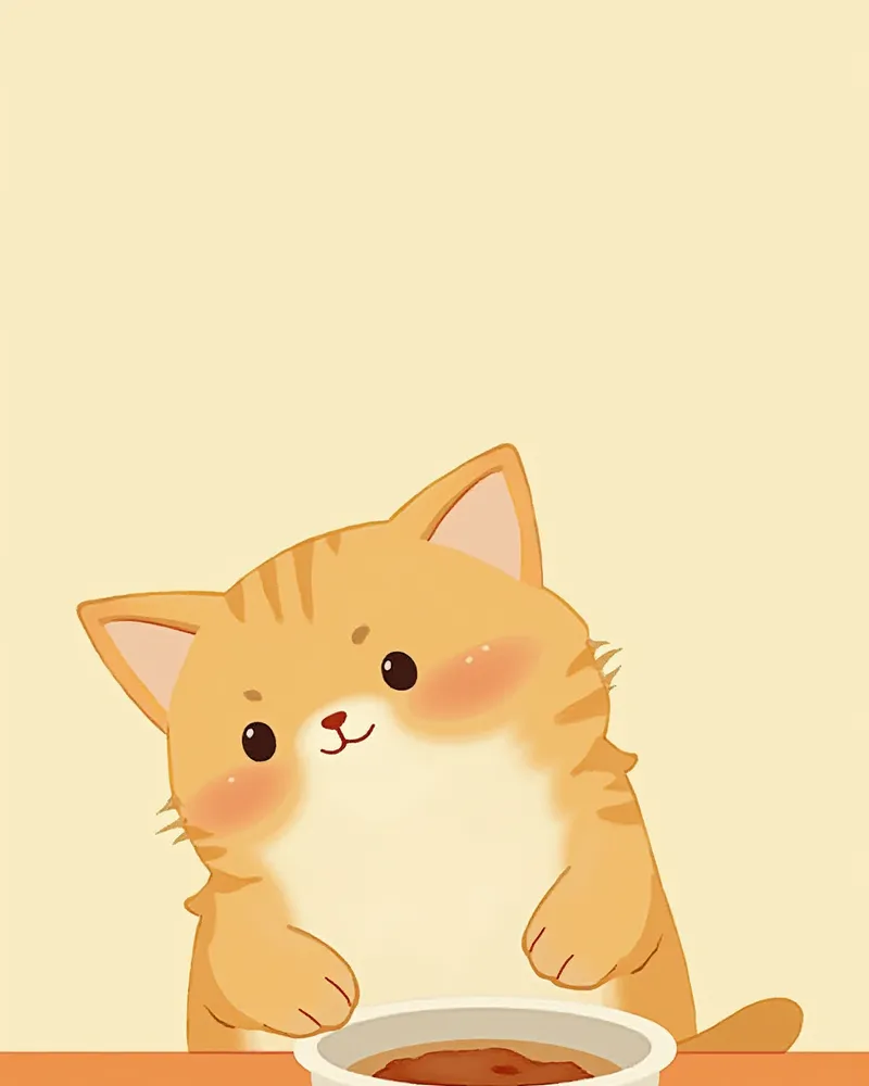 발치 후 부드러운 습식 사료를 먹는 고양이