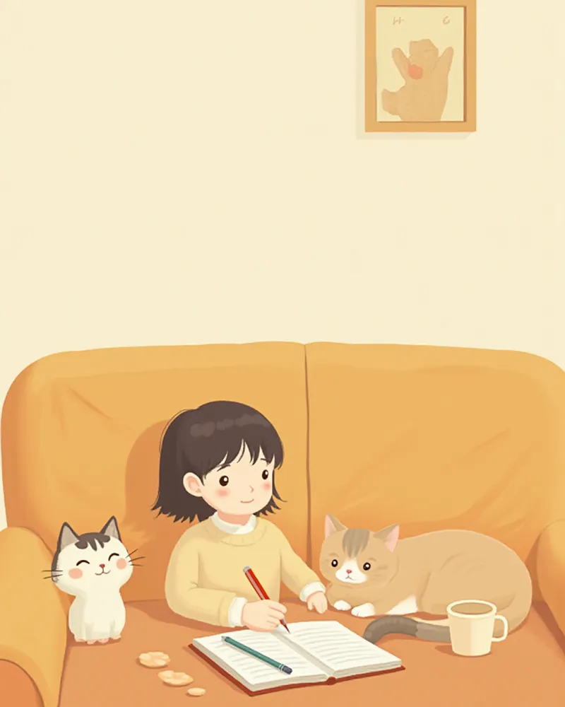 고양이 건강 상태를 기록하는 보호자