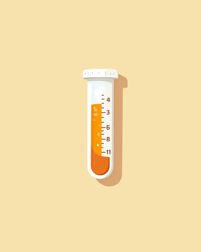 고양이 소변 샘플이 실험용 튜브에 담긴 사진