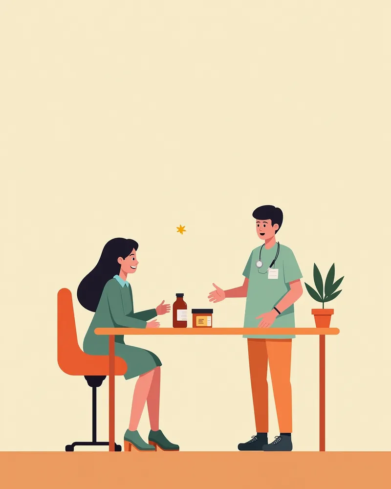 수의사가 보호자에게 고양이 단백뇨 치료 방법을 안내하는 장면