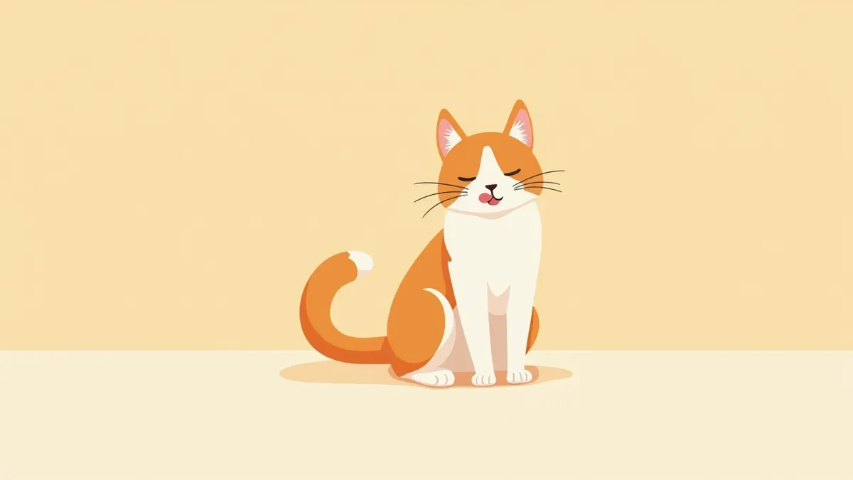 배를 핥고 있는 고양이 — 심인성 탈모 과도한 그루밍 행동