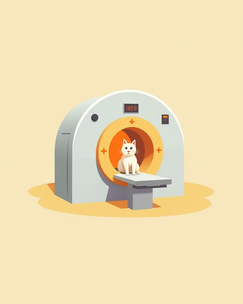 고양이가 MRI 검사를 받는 모습