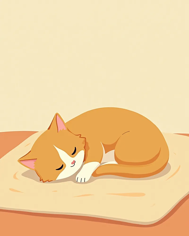 어두운 방에서 편안히 쉬는 고양이