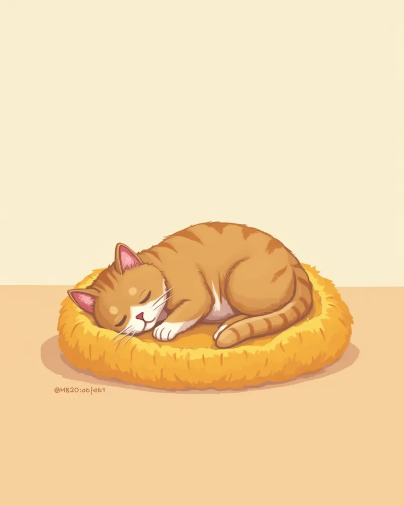 조용히 쉬고 있는 약간 기운 없는 고양이