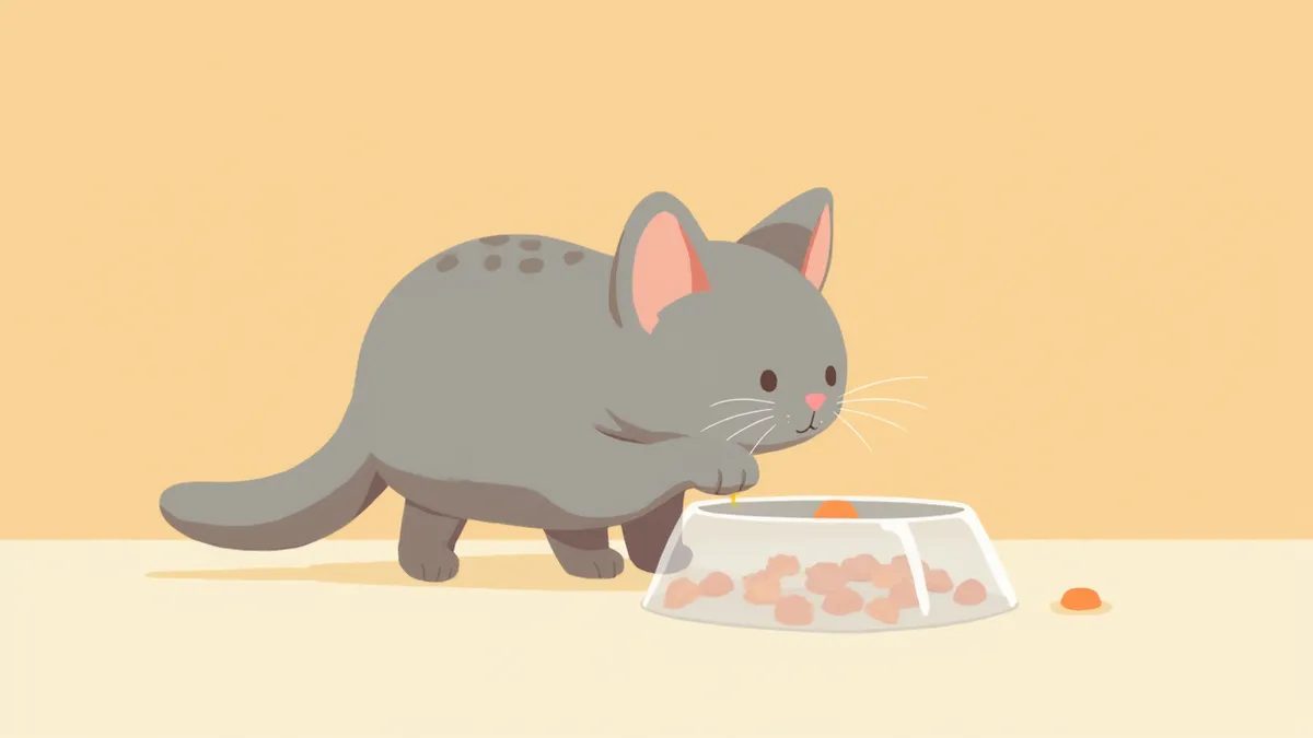 퍼즐 피더로 사료를 꺼내는 고양이