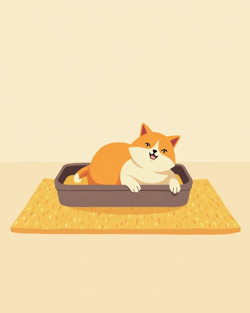편안한 고양이 공간, 화장실, 물 분무기, 부드러운 침대 포함