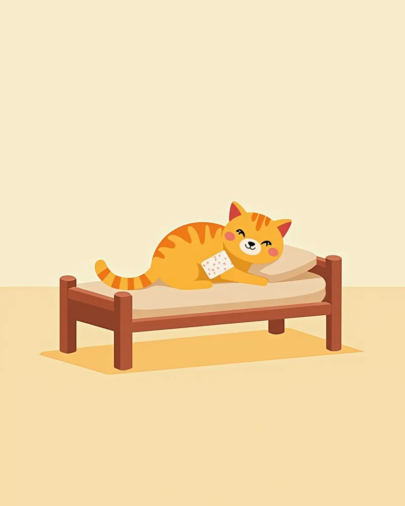 신장 생검 후 회복 중인 고양이