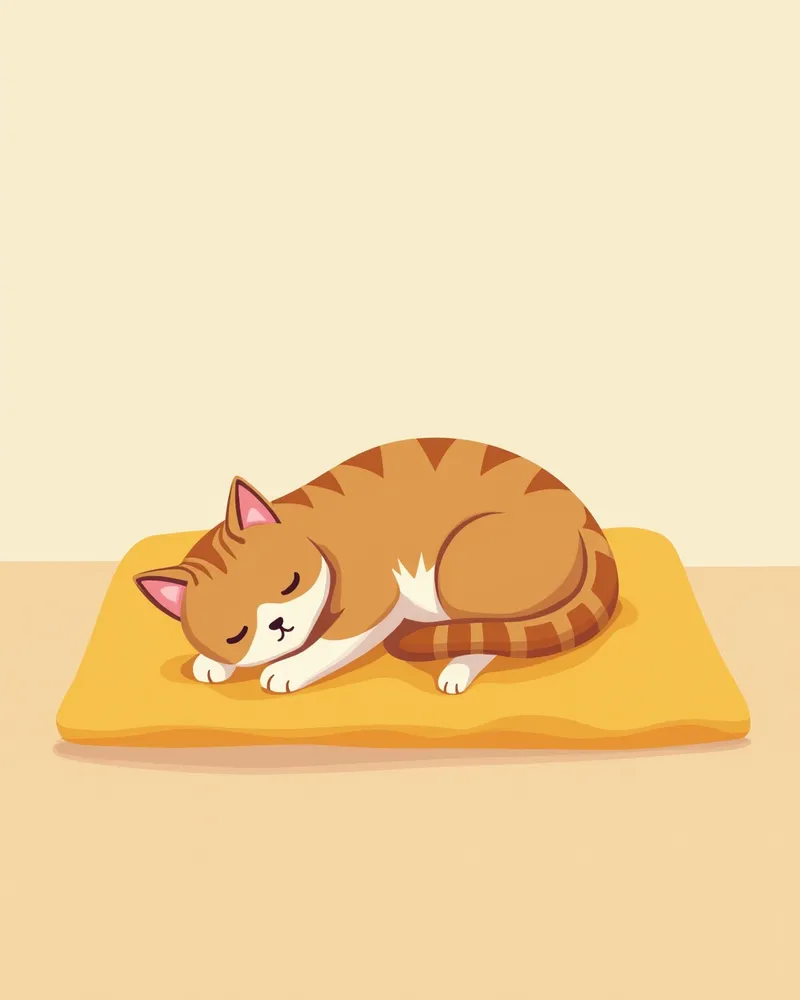 안정된 환경에서 편안히 쉬는 고양이