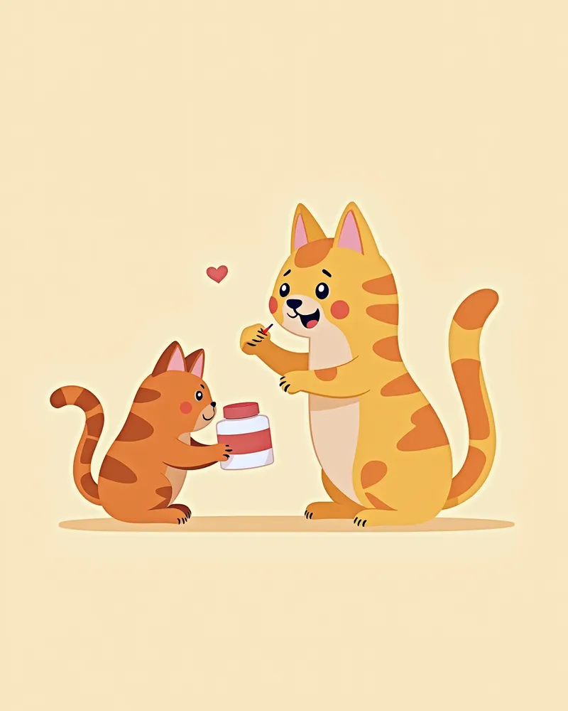 고양이 신장 이식 후 면역억제제 복용 중인 모습