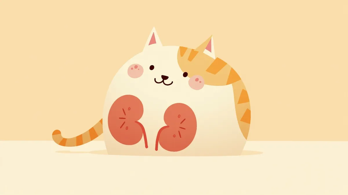 고양이 신장의 정상 초음파 영상, 혈류와 구조가 잘 보입니다