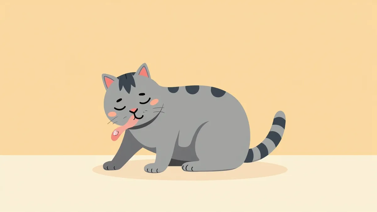 반복적으로 같은 부위를 그루밍하는 고양이