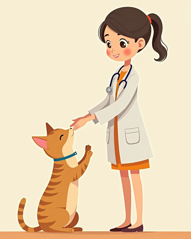 동물병원에서 비강 검사를 받는 고양이