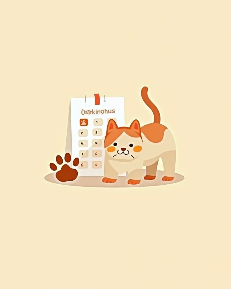 고양이를 위한 정기 검진 일정을 표시한 캘린더