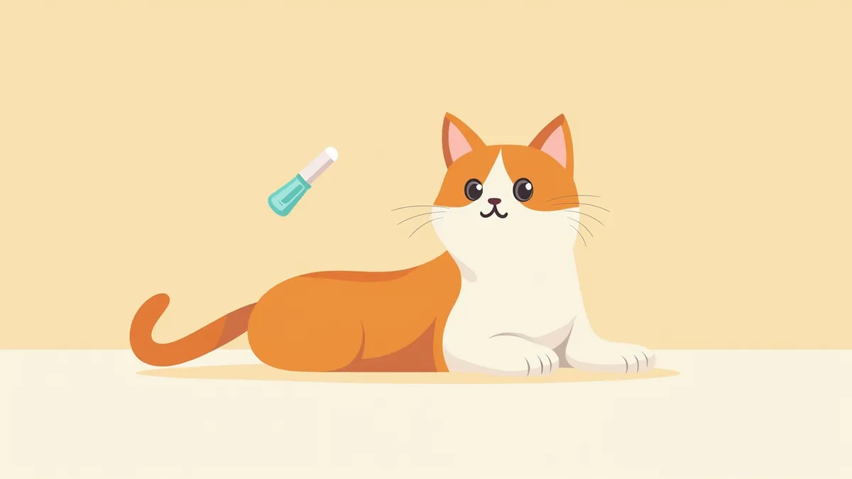 수의사가 고양이 눈에 쉬르머 검사 스트립을 삽입하는 모습