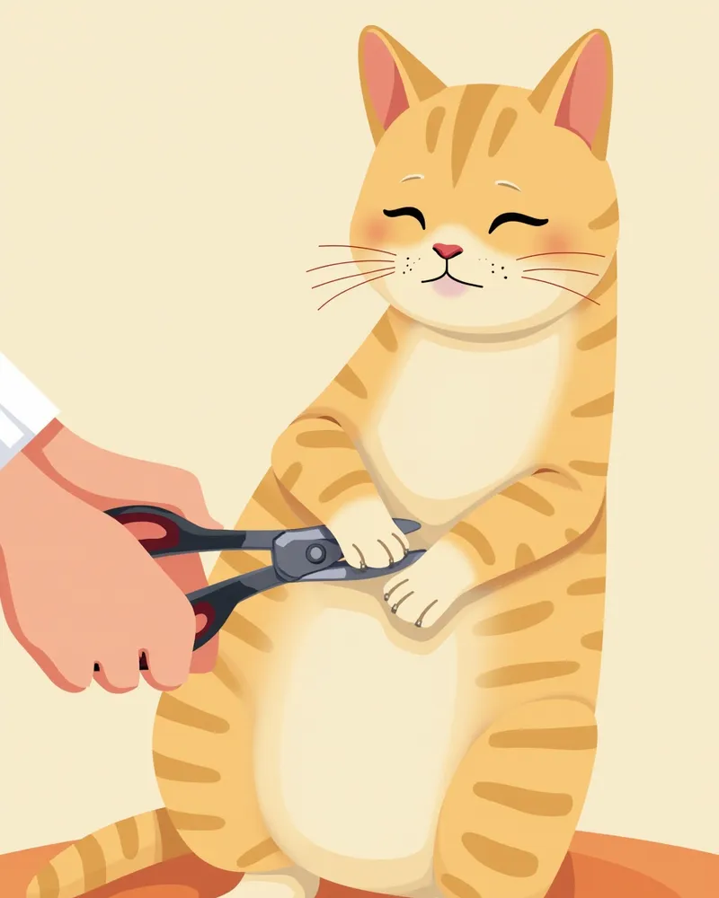 고양이 발톱을 정기적으로 관리하는 모습