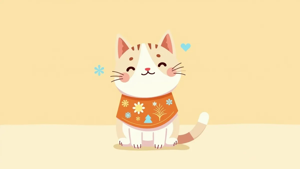 계절별 예방 펜던트를 착용한 고양이