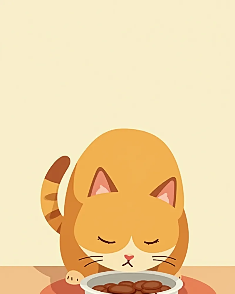 습식 사료를 먹는 노령 고양이