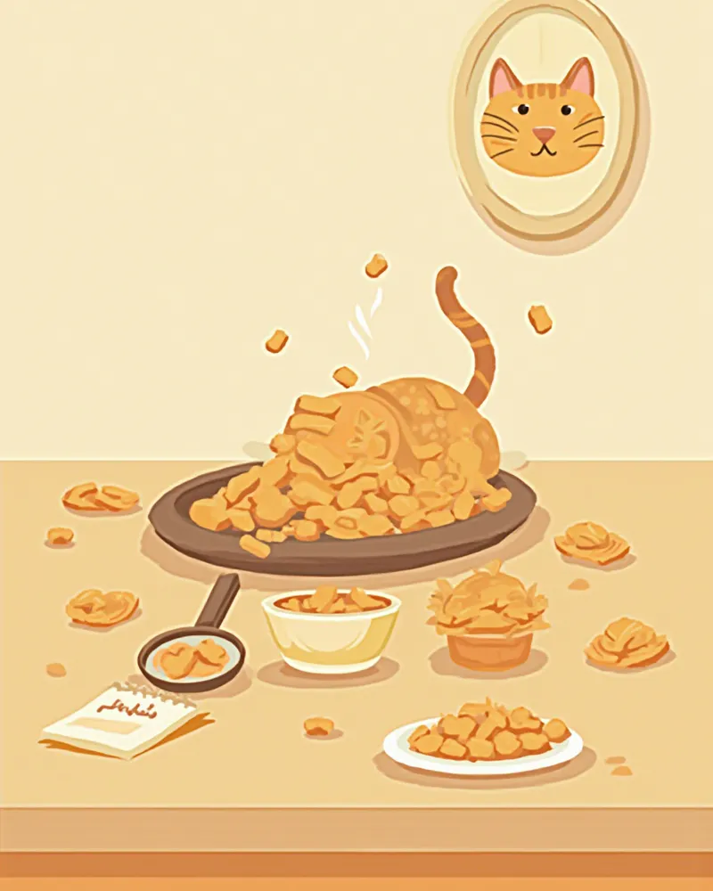 다양한 크기의 노령묘 사료 알갱이 비교 이미지