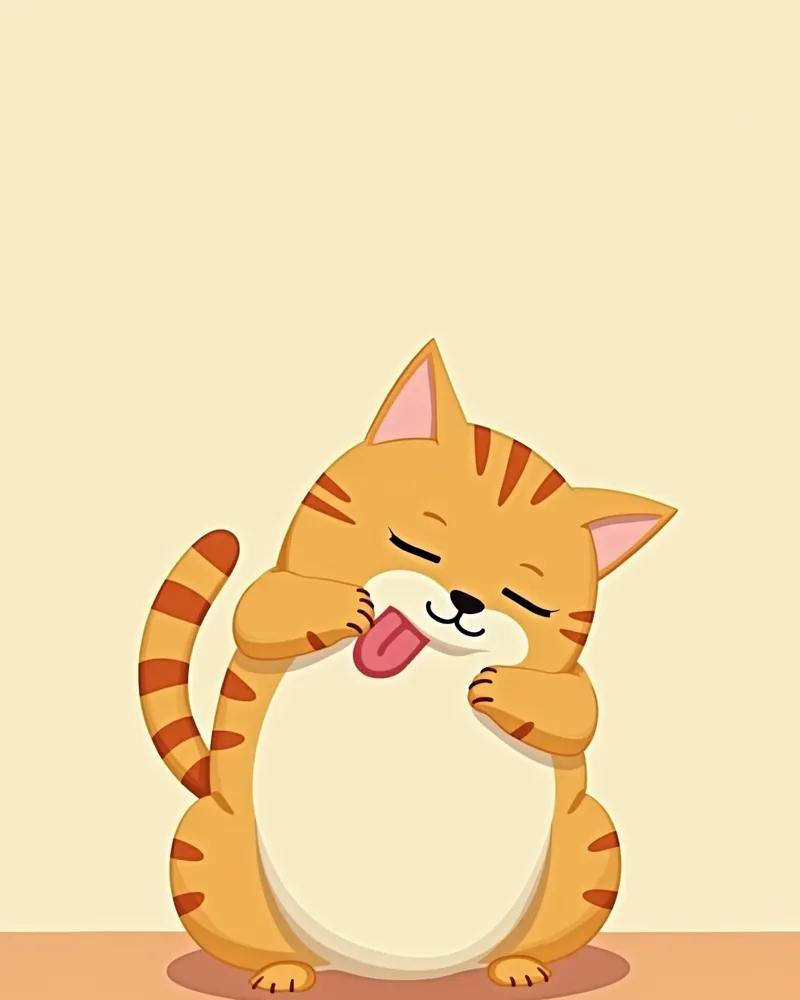 스트레스로 인해 배 부위를 과도하게 그루밍하는 고양이