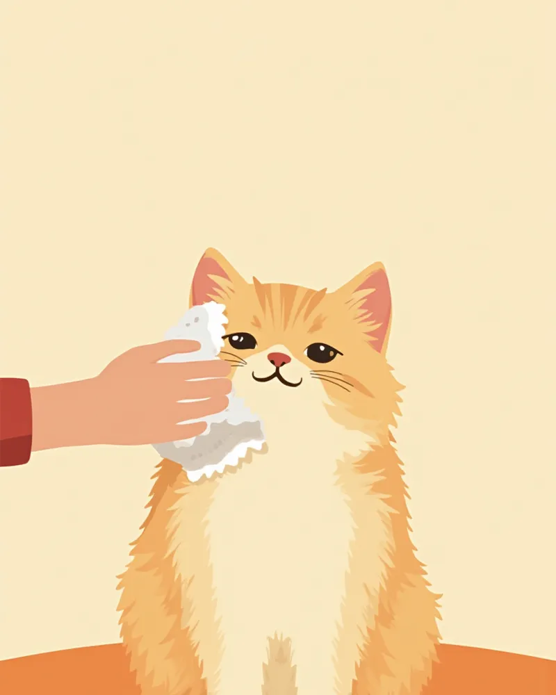 페르시안 고양이 눈 주변 관리 모습