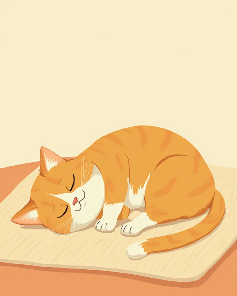 렘 수면 중 발을 움찔거리며 옆으로 누워 자는 고양이