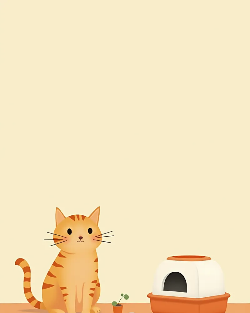 깨끗한 환경에서 건강한 고양이 일러스트