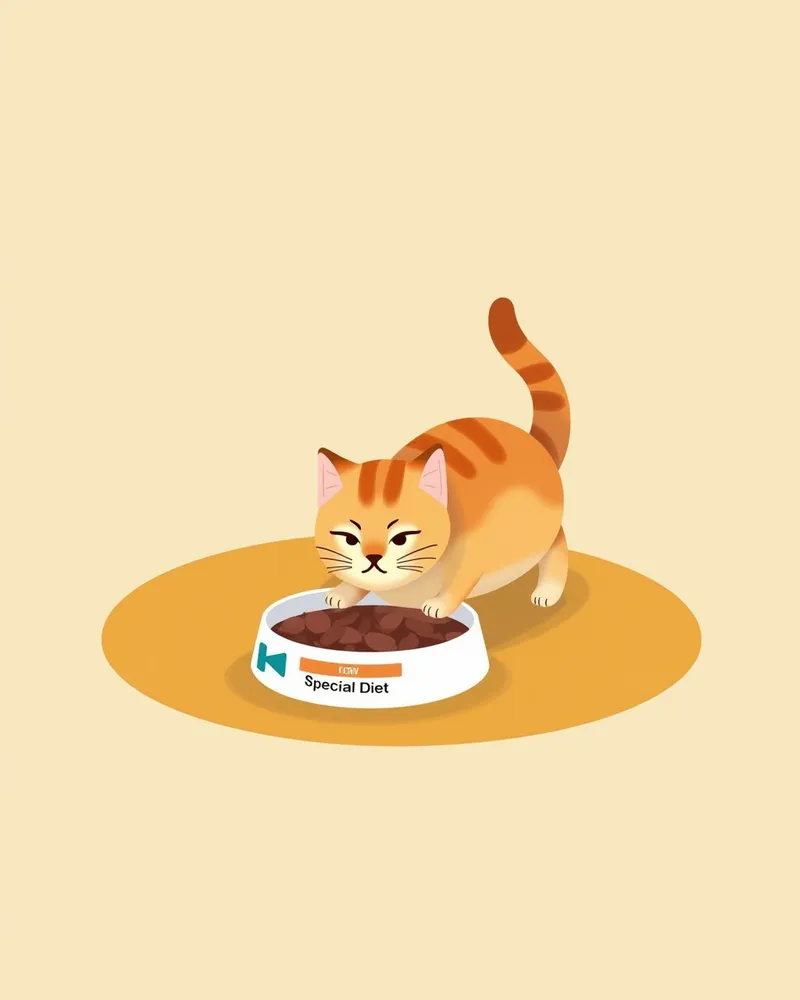 고양이 수술 후 식이 조절 장면