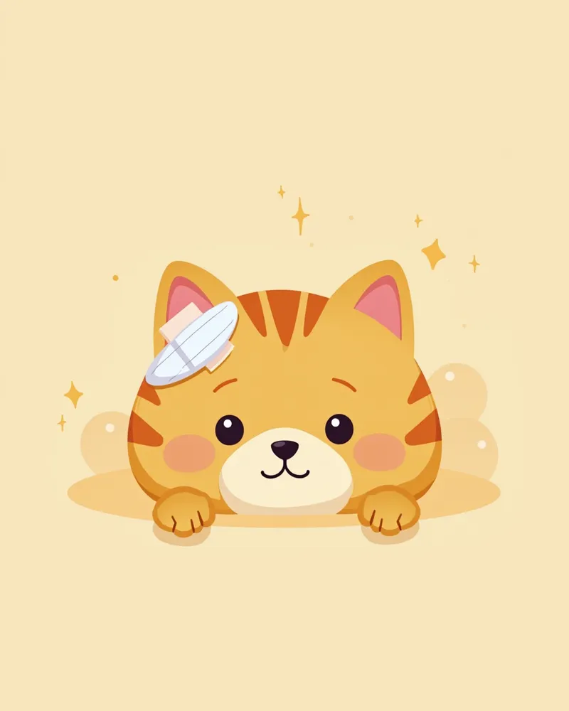 수술 후 회복 중인 고양이