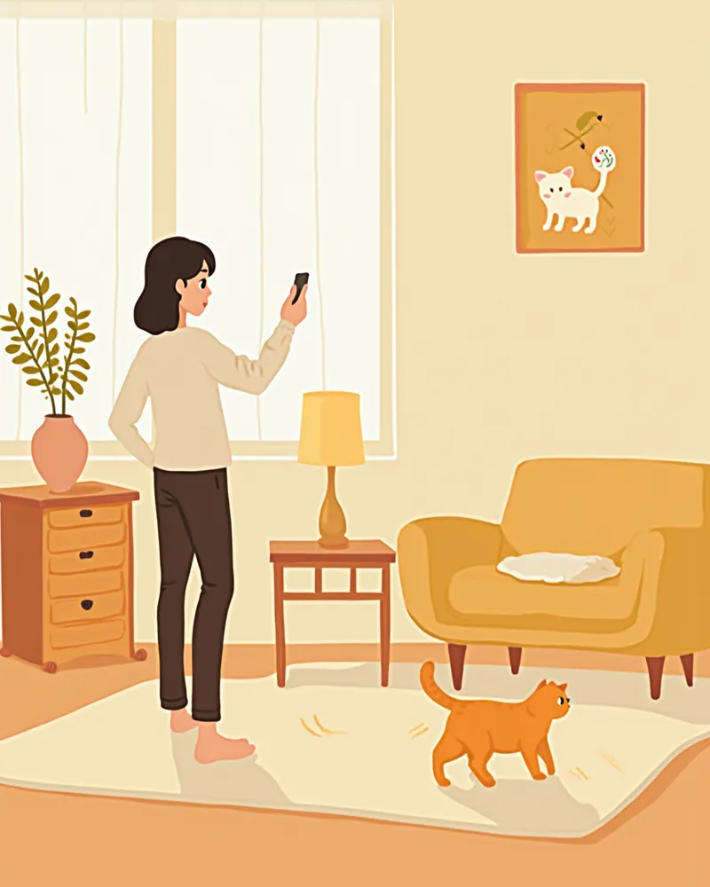 고양이 행동을 영상으로 기록하는 보호자