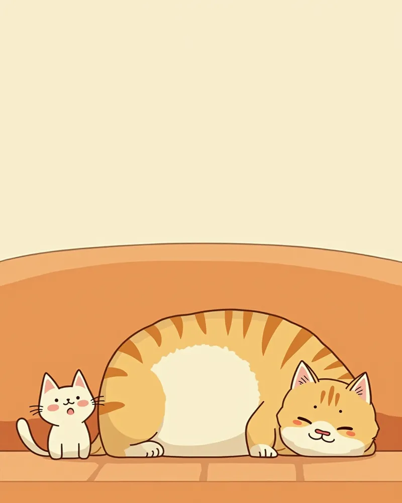 배가 처진 채 기운 없이 쉬고 있는 고양이
