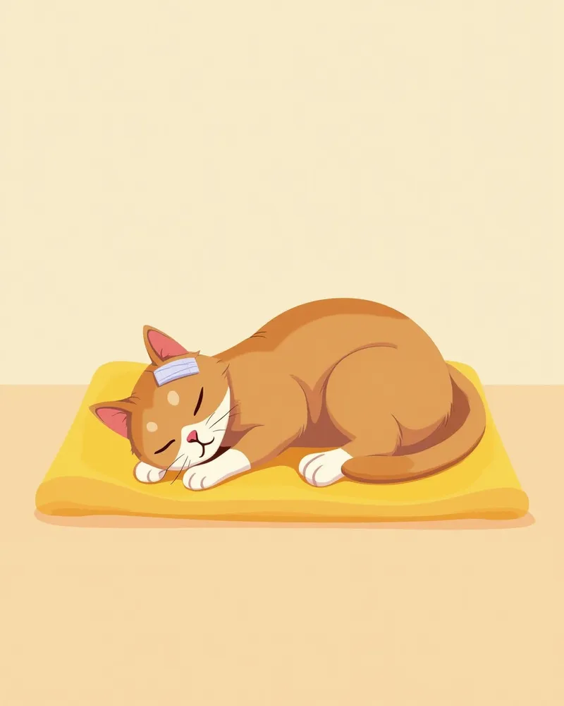 고양이 눈 수술 후 회복 중 모습
