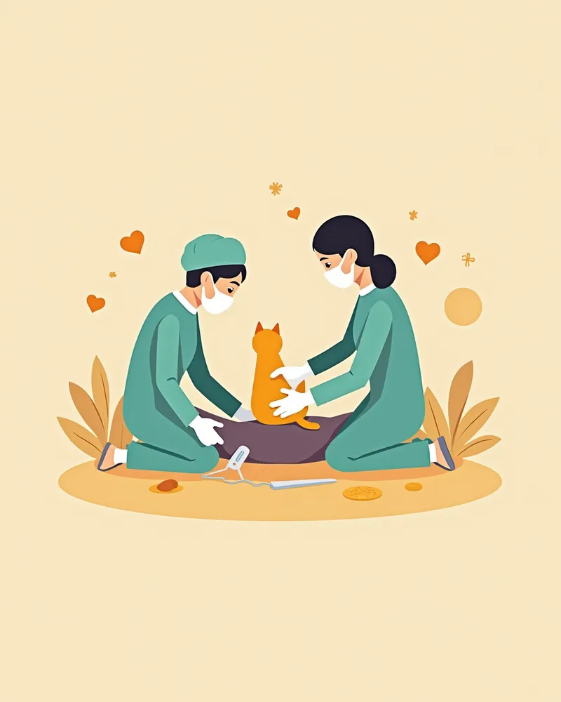 고양이 요관 우회술(SUB) 수술 중 모습