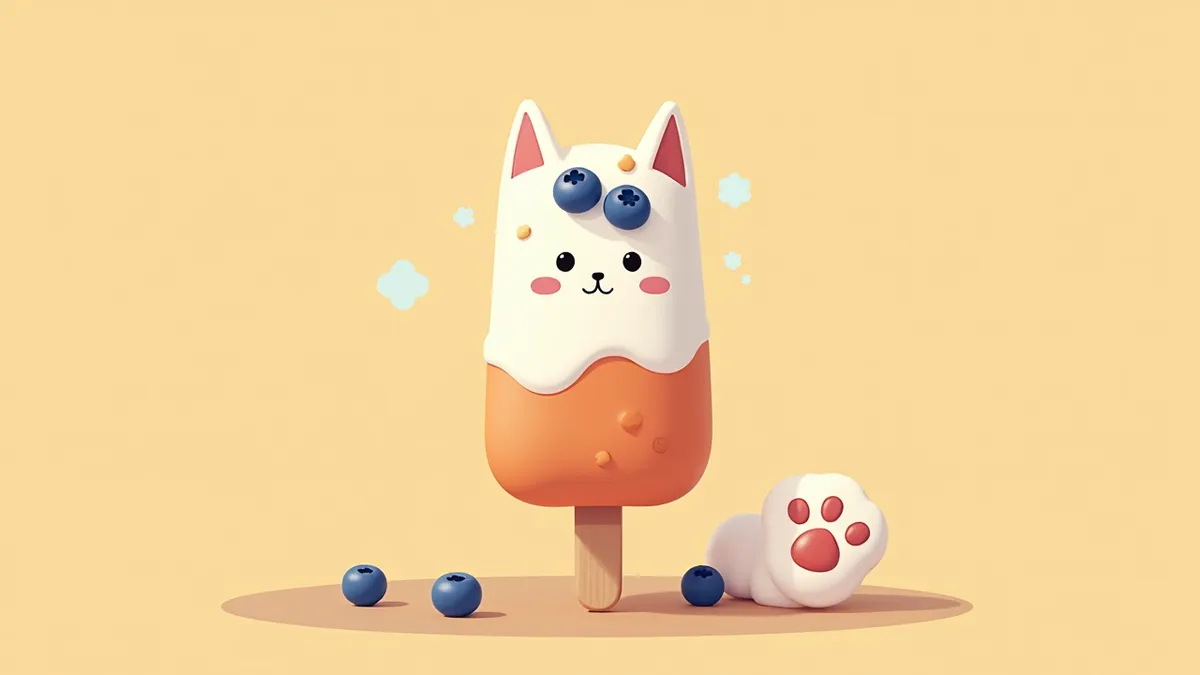 블루베리와 요거트로 만든 고양이 아이스 간식