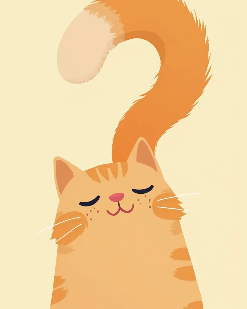 부풀린 꼬리와 물음표 꼬리 비교