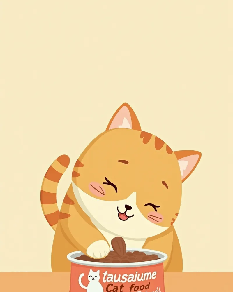 타우린이 풍부한 고양이 사료를 먹는 고양이