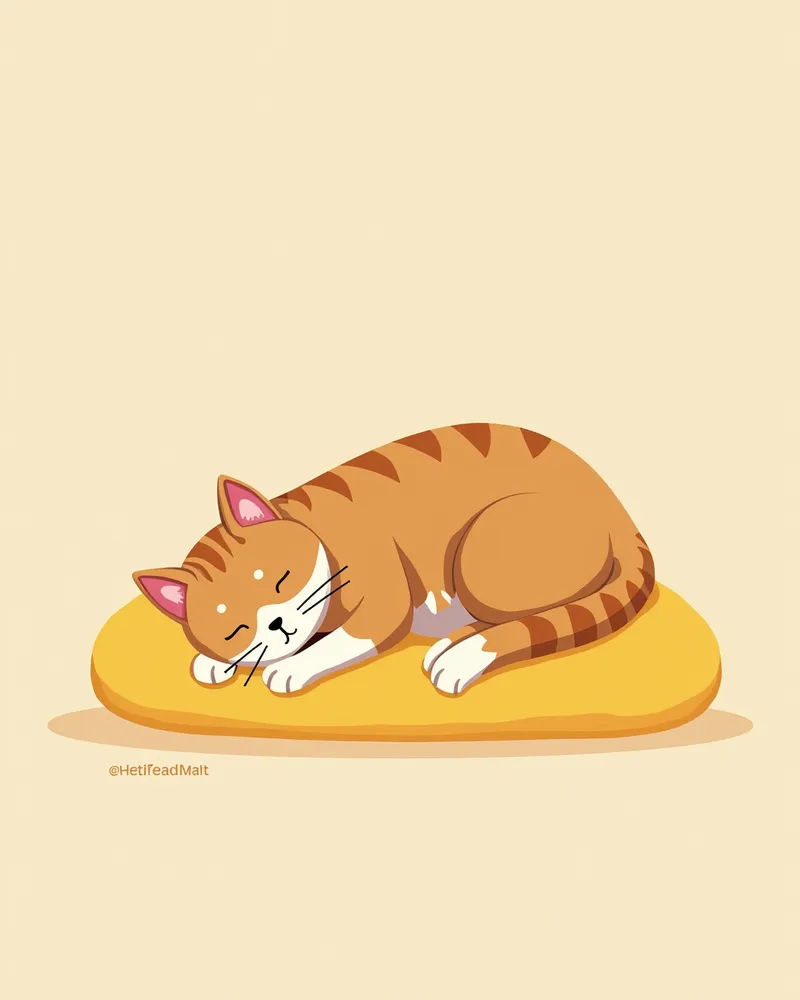 고양이 턱관절 탈구 후 휴식 중인 모습