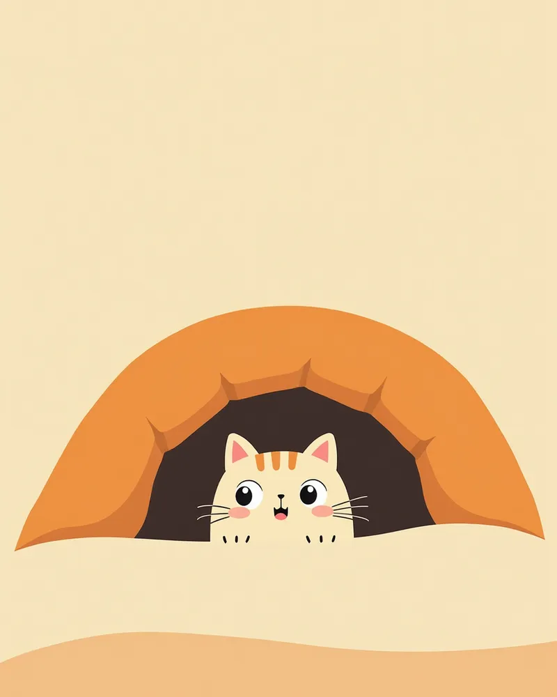 스트레스를 받아 침대 아래 숨어 있는 고양이