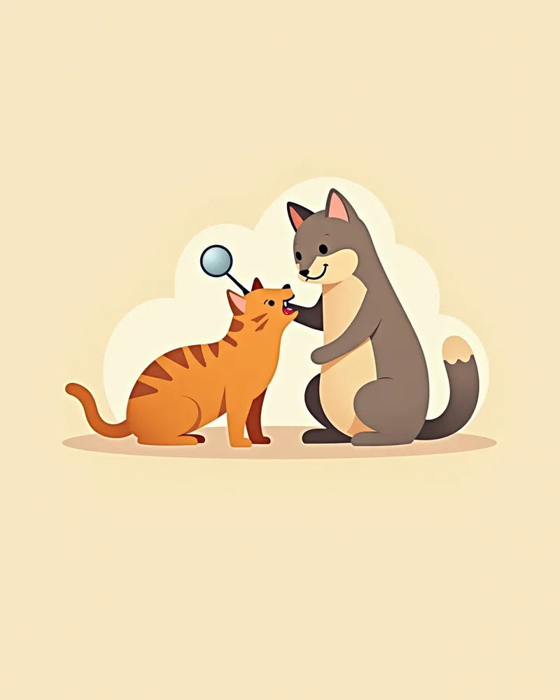 수의사가 고양이 입안을 검사하는 사진