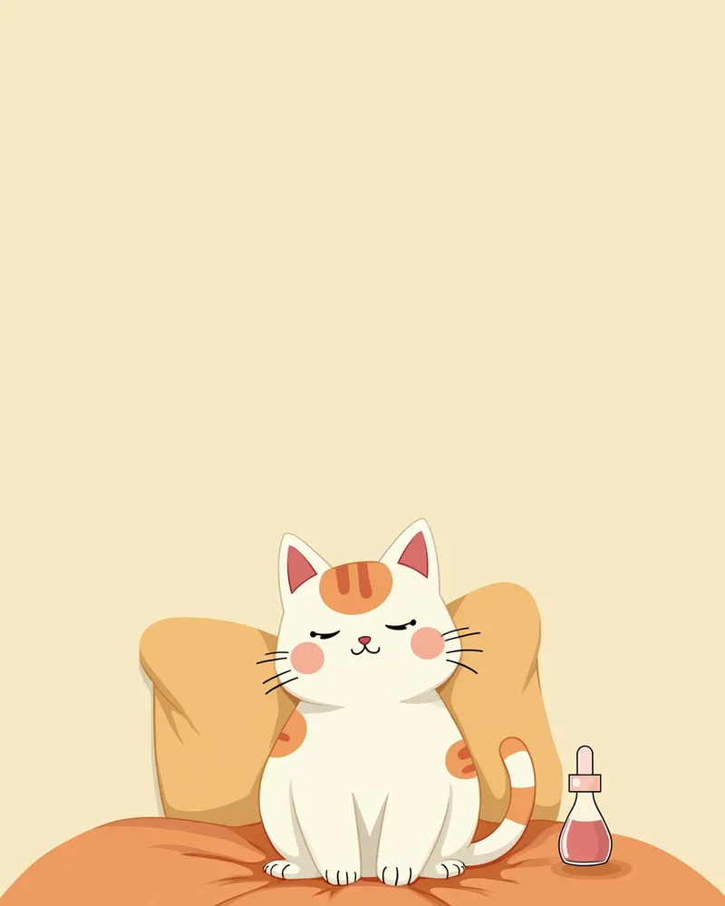 안정된 환경에서 치료 중인 고양이