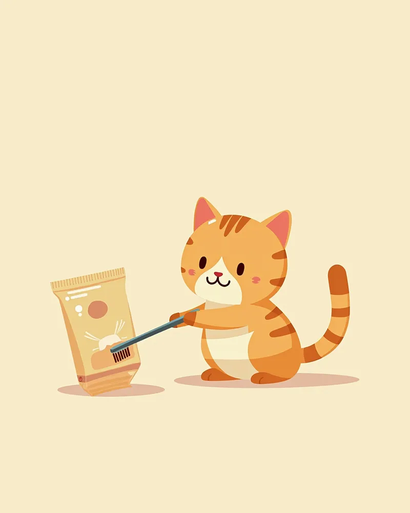 고양이 전용 칫솔과 치약