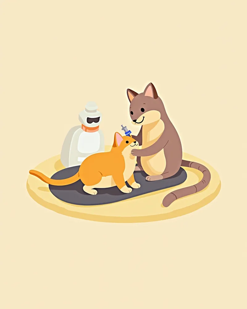 고양이 치아 제거 수술 중 모습