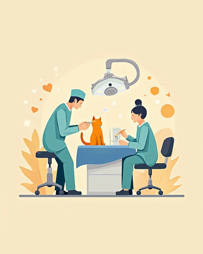 마취 상태에서 치과 치료를 받는 고양이